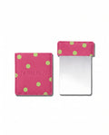 Miroir de poche Jasmeen et sa pochette rose à pois verts